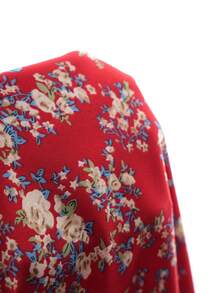 SHEIN Maternity Casual All-Over Print Vacation & Daily Wear Summer Dress - Burgundy - View 3