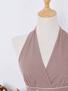 Elamini 女士复古波西米亚风露背吊带背心，春夏款 - 淡紫色 - 查看 4