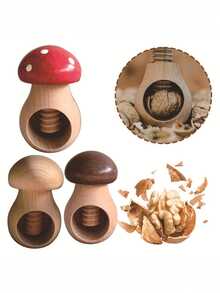 Cirelle 1 chiếc kẹp hình nấm bằng gỗ sáng tạo, dụng cụ mở hạt óc chó hình nấm đa năng - Nhiều màu - Xem 6