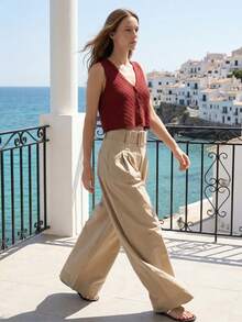 CielaLinda Áo khoác len nữ màu đỏ, áo len kiểu cardigan màu đỏ tía. - Đỏ - Xem 7