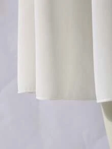 SHEIN 女童纯色无袖连衣裙，轻盈荷叶袖连衣裙，适合日常活动、聚会等场合，春夏白色连衣裙，适合青少年女孩，白色连衣裙，女士白色连衣裙，伴娘礼服，少女连衣裙，优雅白色连衣裙，白色长裙，女士白色连衣裙，女士优雅白色连衣裙 - 米色 - 查看 5