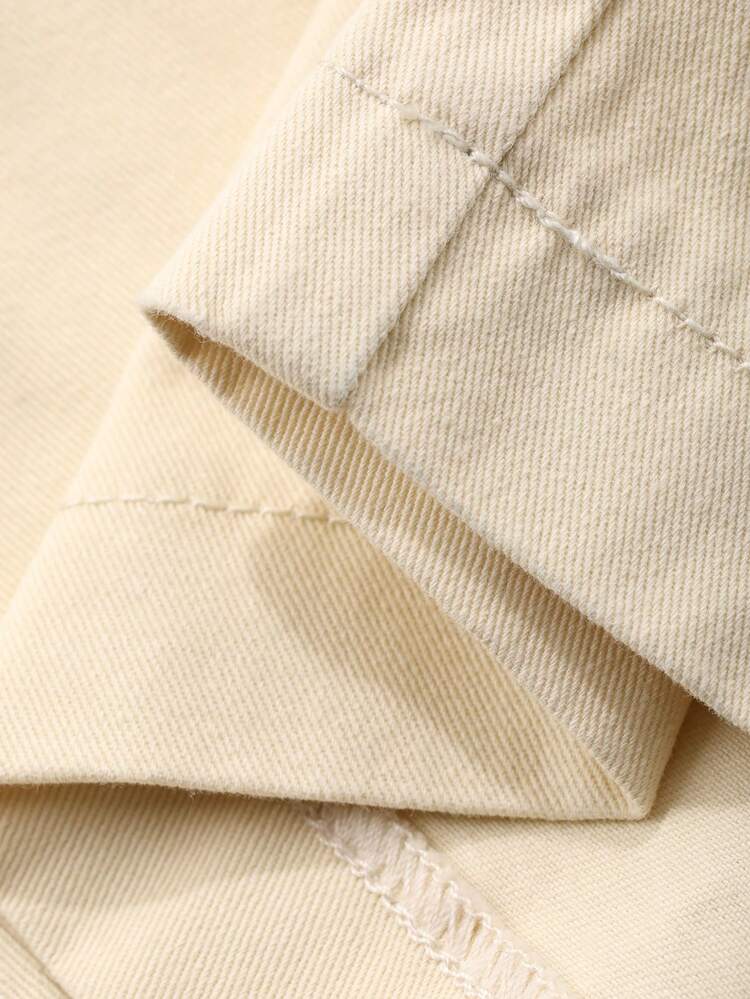 Women's Utility Style Cinched Waist Denim Shirt And Pants Set