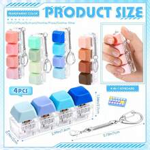 One Adult Keyboard Fingertip Toy, Clicker Toy, Bag Charm, Four-In-One Keyboard Fingertip Keychain, Cube Mechanical Key Clicker, Stress-Relieving Gift, Suitable For Passing Time In The Office, School, Or At Home. It Can Be Hung On Wallets, Bags, Clothes, Doors, Windows, Or Walls, And Can Be Carried To The Office Or On Trips. - Multicolor - View 2