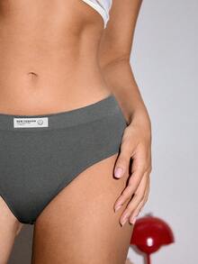 5pcs Ribbed Comfortable Casual Daily Wear Women's Panties - Multicolor - View 5