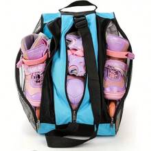1pc 3-Layer High Capacity Handheld Ice Skate Bag, Thick Design Can Store Heavier Ice Skates, Adjustable Shoulder Strap And Logo Window, Suitable For Inline Roller Skates And Ice Skates - Multicolor - View 6