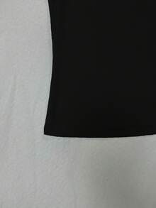 SHEIN LUNE 女士纯色V领无袖修身休闲背心，夏季 - 彩色 - 查看 4