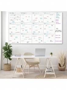 SHEIN Erasable Wall Mounted Calendar, 12-Month Annual Plan, Back To School Season, Study Supplies - Single Piece - View 4