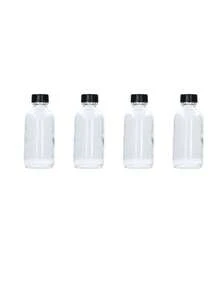 Bộ 4/12 chai, dung tích 1/2/4oz (30/50/100ml), chai thủy tinh nhỏ trong suốt có nắp đậy và 3 phễu thép không gỉ - Bộ chai du lịch mini Boston Sample dùng đựng thuốc, nước ép, thức uống tốt cho sức khỏe, nước gừng, rượu whisky và các loại chất lỏng khác. - Trong sáng - Xem 12