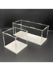 1 Piece Of Transparent White Acrylic Collectible Display Cabinet-Dustproof Storage Box, Suitable For Statues, Models, Dolls-Art Storage Display Rack - White - View 5