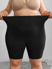 SHEIN CURVE+ Quần legging bó sát, màu trơn, co giãn, cỡ lớn, giúp thon gọn vóc dáng. - màu đen - Xem 3