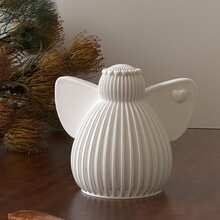 爱心花环天使装饰硅胶模具 DIY 光滑条纹蜡烛石膏模具 - 白色 - 查看 4