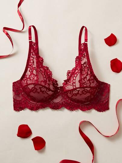 FloralLove Floral Lace Underwire Bra