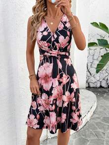 Editum Women's New Elegant V-Neck Floral Print Knit Waist Slimming Mid-Length Dress, Suitable For Daily Commute And Multiple Occasions Sleeveless Twist Waist Flare A-Line Floral Print Summer Vacation Dress, Suitable For Daily Wear In Multiple Occasions Gift For Mom Festival Outfit Beach Date Night Floral Midi Dress Summer Midi Dress Wildflower Dress Women Vacation Dress Wrap Dresses For Women Summer Floral Print Summer Dress Summer Elegant Dress Floral Summer Dress Tummy Control Summer Dress Elegant Summer Dress White Floral Dress Spring Midi Dress Floral Print Midi Dress Cinch Waist Dress Floral Print Dress Women's Summer Dresses Resort Wear Women Vacation Dress Women's Spring Dress Wrap Around Dresses For Ladies Sleeveless Dress V-Neck Dress Women Dress Women's Floral Midi Dress Casual Dresses For Women V-Neck Dresses Women's Summer Dresses Women Clothing Dress Women's Dress Floral Dress For Women Elegant New Arrival Women Dress Women Floral Wrap Dress Sleeveless Floral Dress - Multicolor - View 6