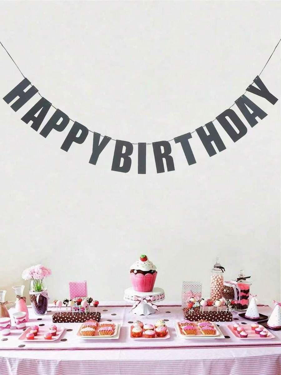 1 件装生日装饰横幅，男女皆宜 - 黑色亮片生日派对装饰牌 - 趣味十足 - 生日派对用品 - 生日派对装饰横幅 - A - 查看 1
