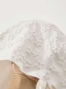 Sparklyn Tween Girls' Casual French Loose Vacation Spaghetti Strap Top With Unique Texture, Yellow Floral 3D Embroidery, Double Ruffle Hem, Versatile Fresh Spring/Summer Blouse - White - View 3