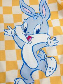 LOONEY TUNES X SHEIN Baby Mädchen Cartoon Muster Rundhals Lässig Kurzarm Romper - Verschiedenfarbig - Übersicht 5