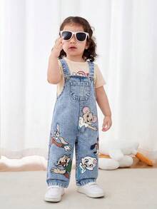 2pcs Baby Girls' Printed Romper Set - Includes Printed Jumpsuit And Matching Short Sleeve Top, Cute Outfit For Outdoor Play And Everyday Wear - Apricot - View 8