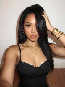 Slaydiva 春夏新款Y2K街头风性感单品：性感、派对、晚餐、约会、夜店、夜生活、旅行穿搭、机场、街头风、Y2K、派对、度假、基础款、蕾丝边饰胸罩肩带连体衣 - A - 黑色 - 查看 5