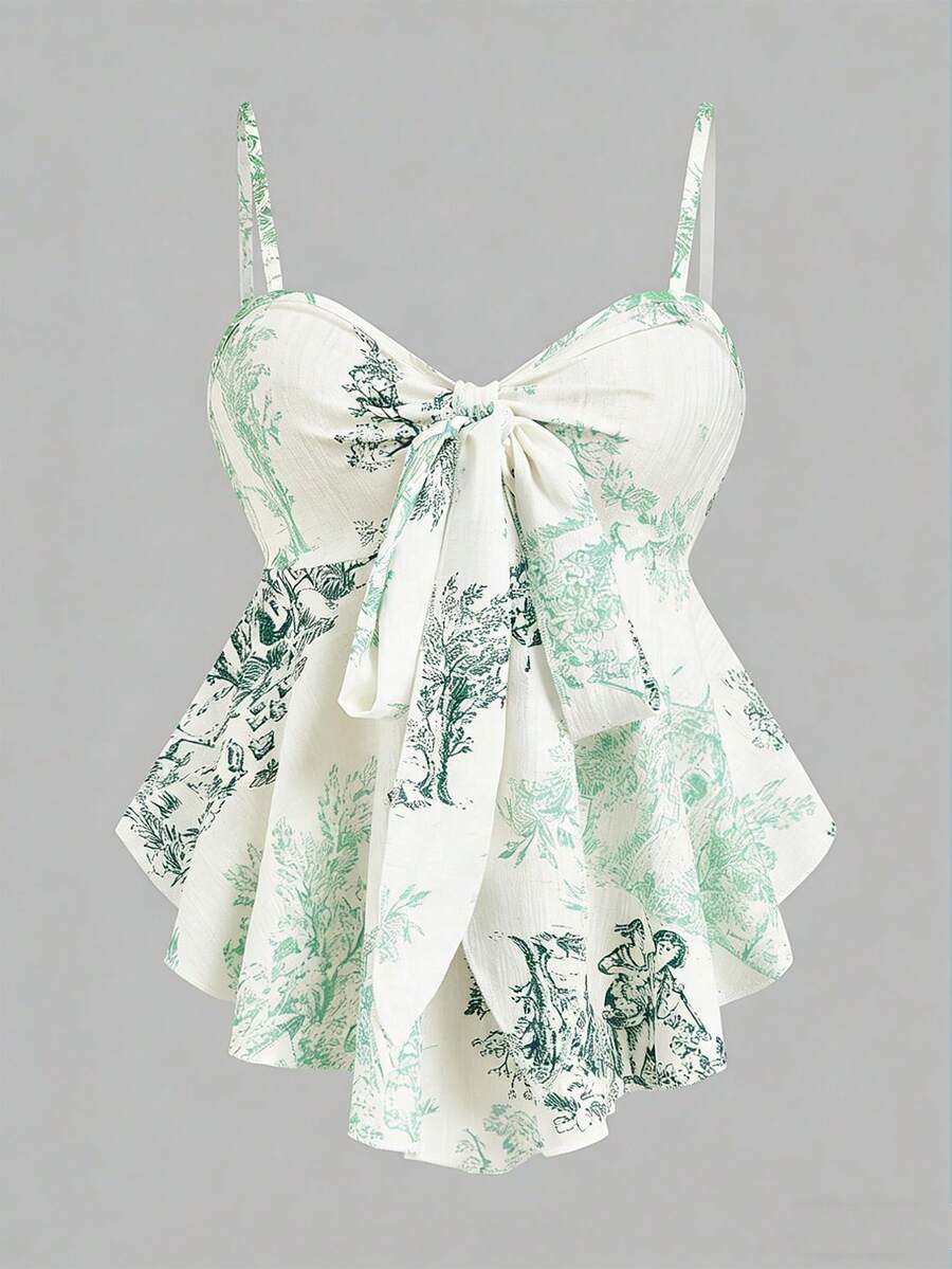EMERY ROSE Camiseta ajustada con estampado texturizado para mujer, elegante para vacaciones, viajes y uso diario - verde menta - Ver 1