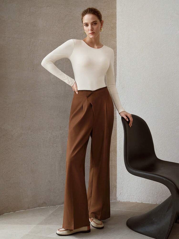 SLIM FIT LONG SLEEVE CINCHED WAIST VERSATILE LOUNGE TOP FOR WOMEN