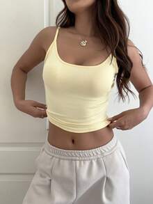 SHEIN EZwear 4 件套女士紧身短款休闲背心，粉色、蓝色、黄色、绿色，适合夏季 - 彩色 - 查看 8