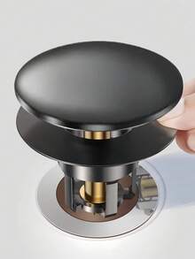 Stainless Steel Pop Up Drain Stopper Universal Sink Basin Plug Odor Proof Push Open Close Mechanism Easy Clean Replacement Bathroom Accessory - Multicolor - View 2