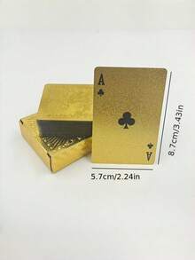 1 Set Matte Golden Dragon PVC Waterproof Durable Playing Cards, Suitable For Celebration Events Such As Valentine's Day, Thanksgiving, Christmas, Halloween, New Year - Gold - View 2