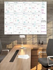 SHEIN Erasable Wall Mounted Calendar, 12-Month Annual Plan, Back To School Season, Study Supplies - Single Piece - View 9
