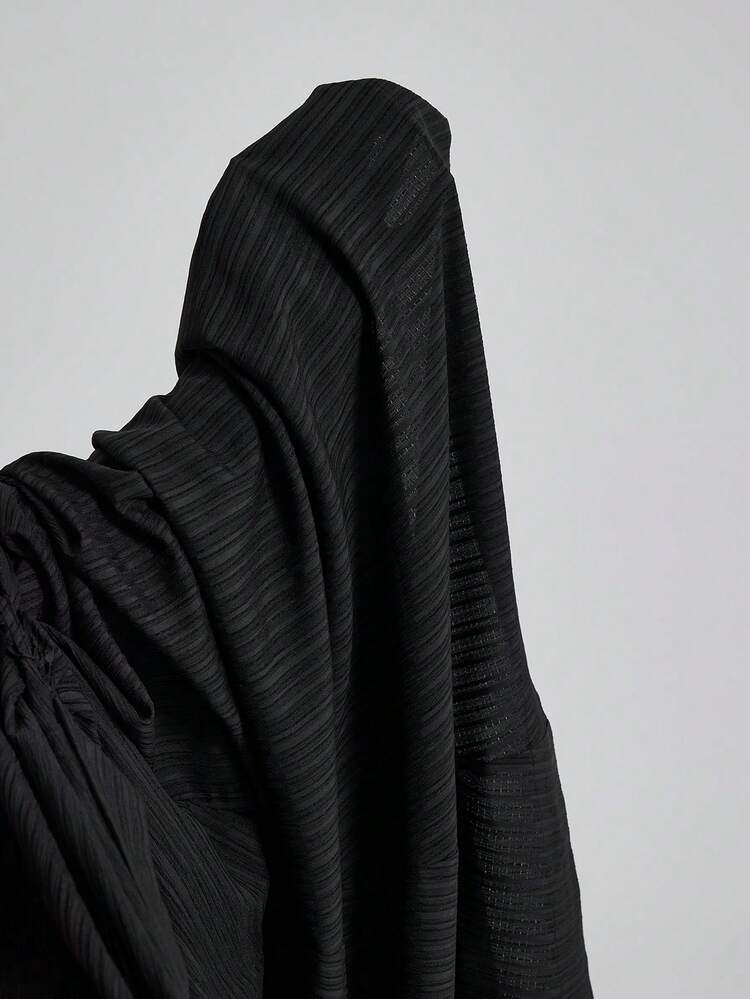 Black Dress Women's Solid Color Overlap V-Neck Batwing Sleeve Casual Dress All-Season Versatile Modern Urban Fashion Business Casual Women's Wear Office Attire Understated Old-Money Style, Elegant And Sophisticated, High-Quality Commuter And Airport Women's Wear Bohemian Style Vacation Outfits,Boho,Seaside Women's Clothing, Country Music Concert Style, Western Style Clothing, Nomadic Casual Fashion