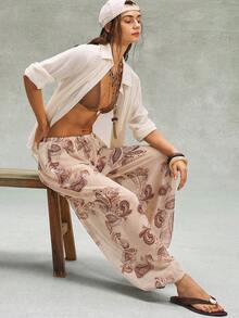 Bohemela Women's Casual Loose Drawstring Waist Pants - Multicolor - View 7