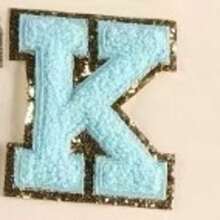 1件装，蓝色A-Z字母贴片，共26个，可熨烫字母贴片，适用于服装、夹克、包包等装饰配饰，字母徽章贴纸 - 藍色 - 查看 21