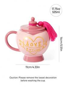 HARRY POTTER X SHEIN 1 Chiếc cốc sứ hình lọ thuốc tình yêu dung tích 17.75oz/525ml, chịu được nhiệt và lạnh, thích hợp đựng sữa, nước ép, cà phê, v.v. Tình yêu - Nhiều màu - Xem 8