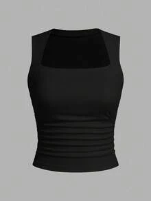 SHEIN EZwear 2pcs/Set Ribbed Removable Padded Camisole For Women,Summer Top - Multicolor - View 8