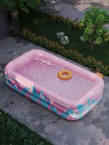 A Large Pink Inflatable Swimming Pool, Suitable For Family Use As A Swimming Pool, A Mobile Water Park, An Indoor And Outdoor Universal Water Entertainment Facility, A Party Pool, Made Of Thick And Wear-Resistant PVC Material. - Vitality Series - View 7