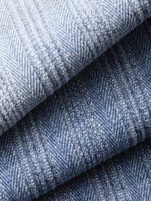 DAZY 女士宽松版型水钻装饰条纹牛仔裤 - 藍色 - 查看 7