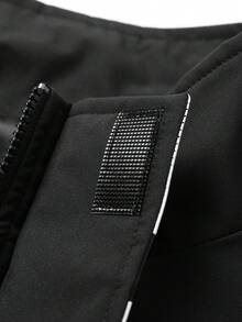 Manfinity EMRG Men's Utility Double Pocket Front Print Design Access Control Comfortable Versatile Street Jacket Coat - Black - View 6