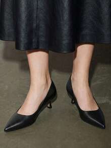 Giày đế xuồng đế bằng kiểu Pháp cổ điển tối giản thoải mái thời trang mới 2024 cho nữ, mũi nhọn / mũi tròn, phù hợp để đi làm, đi làm, xuân / thu, mọi mùa, giày cao gót bằng da bóng thanh lịch nơi công sở chất lượng xã hội phong cách đường phố - màu đen - Xem 4