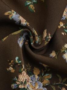 Sweetra Vestido de tirantes con estampado floral elegante y cintura elástica para tallas grandes - Multicolor - Ver 4