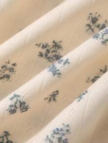 Dazy Plus White Round Neck Fitted Long Sleeve T-Shirt With Floral Patchwork And Contrast Color - Apricot - View 7