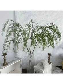 1株/2株/5株/10株仿真蕨类植物，模拟绿色植物枝条，蕨类，人造植物，婚礼装饰，春季装饰，厨房家居装饰，房间装饰，墙面装饰，卧室装饰，花瓶，房间配件，厨房装饰，房屋装饰，生日派对用品，仿真植物，装饰中心摆件 - 綠色 - 查看 4