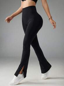 Seamluxe SHEIN Sport Quần legging tập yoga/thể dục xẻ tà bên hông dành cho nữ. - màu đen - Xem 5