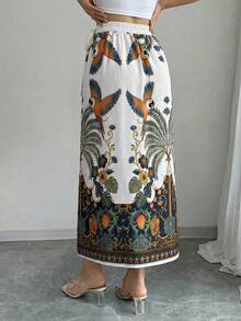 Selianne 女士极简印花蝴蝶结腰带半身裙 - 彩色 - 查看 2