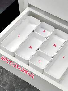 6-Piece/7-Piece Drawer Organizer Set With Built-In Storage Boxes, Partitioned Dressing Table/Desktop Cosmetic And Skincare Product Organizers, Suitable For Drawers Of All Sizes, A Great Helper For Women's Organization, A Must-Have For Travel And Vacations, Perfect For Autumn Decorations And Halloween Themes. - Multicolor - View 5