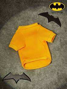 Batman X PETSIN 1pc Super Hero Letter Little Bat Printed Pet Yellow Autumn Winter Spring Warm Non Hat Pet Clothes - Yellow - View 4