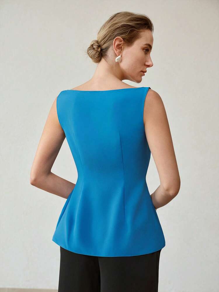 ELEGANT SIDE KNOT SLEEVELESS BLOUSE