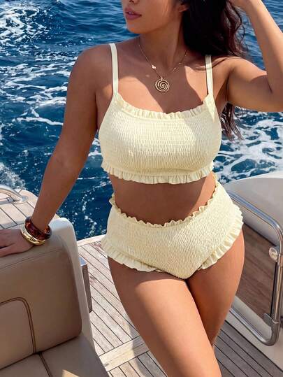 Auralis Áo tankini cỡ lớn, màu trơn, tối giản, thích hợp mặc hàng ngày.