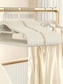 5/10/20/40/60/100个装 绒面衣架 防滑无痕 防肩部碰撞 加厚塑料材质 结实耐用 适用于家居衣物收纳 成人衣架 适用于西装、外套、连衣裙、牛仔裤、靴子等收纳 - 彩色 - 查看 1