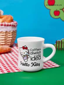 HELLO KITTY AND FRIENDS | Joivida 咖啡杯 – “咖啡永远是个好主意”陶瓷杯，16盎司白色新奇马克杯，适用于咖啡、茶、热可可 - A.白色 - 查看 4