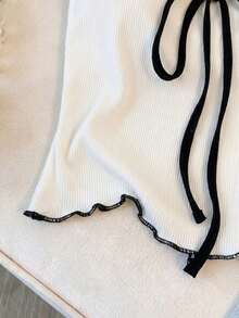 Franclia Áo ống hở lưng thanh lịch, gợi cảm dành cho nữ, màu trắng trơn, chất liệu vải dệt kim gân, ôm sát, đa năng, thích hợp mặc hàng ngày, đi nghỉ hè. - trắng - Xem 4