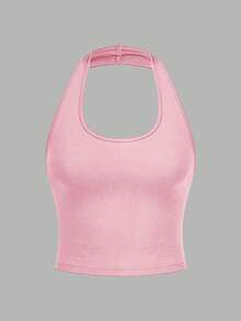 SHEIN EZwear 4件套休闲简约短款圆领紧身吊带背心，适合夏季穿着 - 彩色 - 查看 3